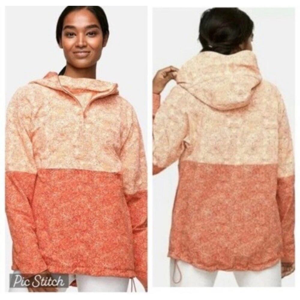 Outdoor Voices Rectrek Orange Pebbled Canyon Hoodie Hooded Anorak Jacket XS E28